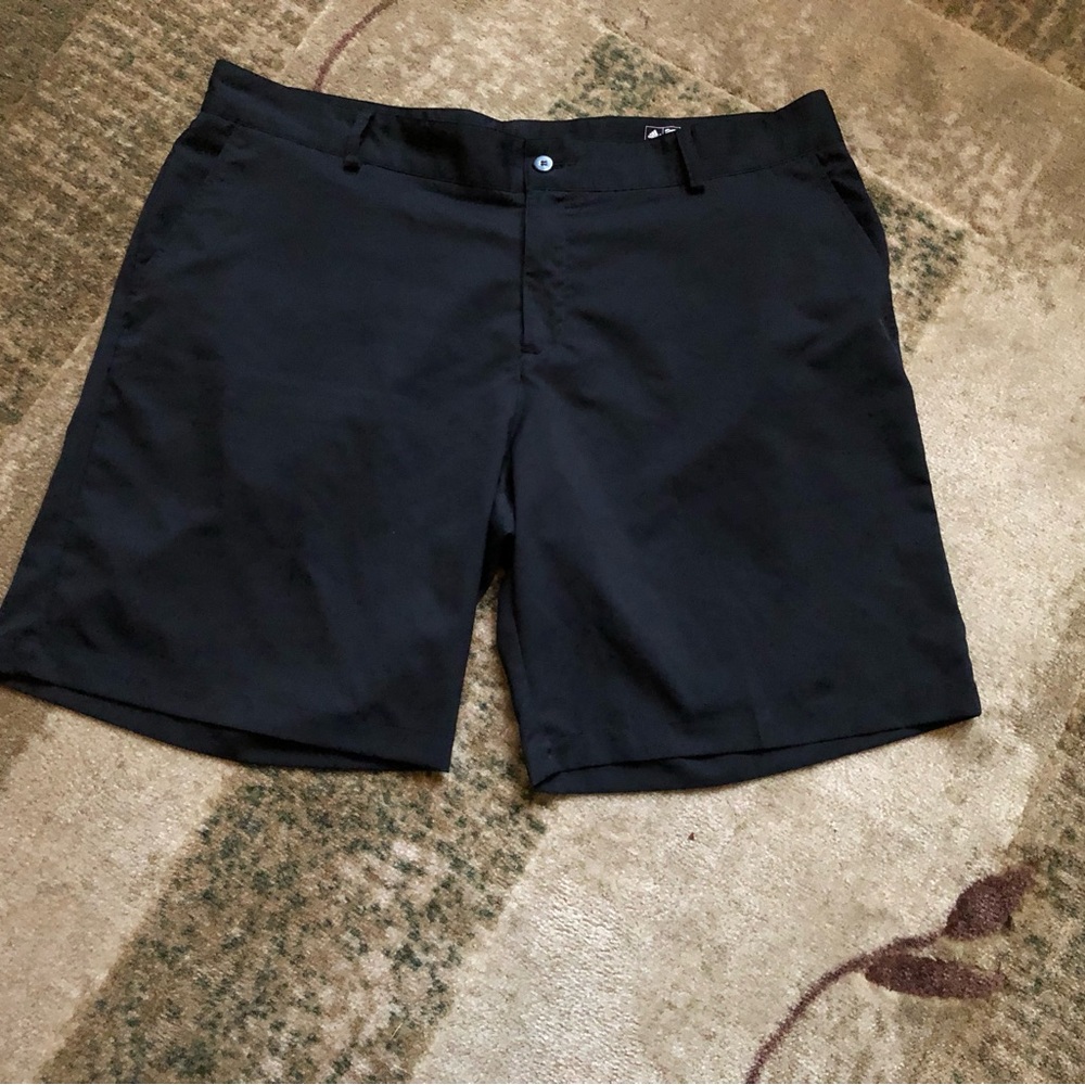 Adidas Men's Black Flat Front Golf Shorts